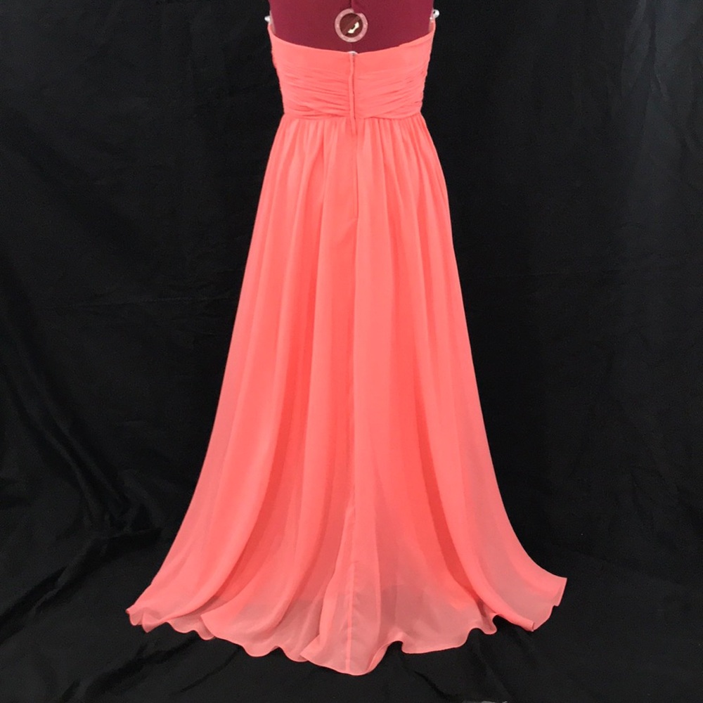 Christina Wu Occasions Coral Chiffon Dress - Picture 6 of 7